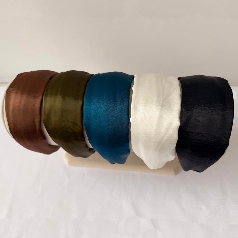 LONEEDY 4 Pack Wide Hard Headband with Teeth for Women, Girlsâ€™s Hair Band Pleated Cloth Fabric Hair Hoop Accessories (Mixed colors C) - Image 1